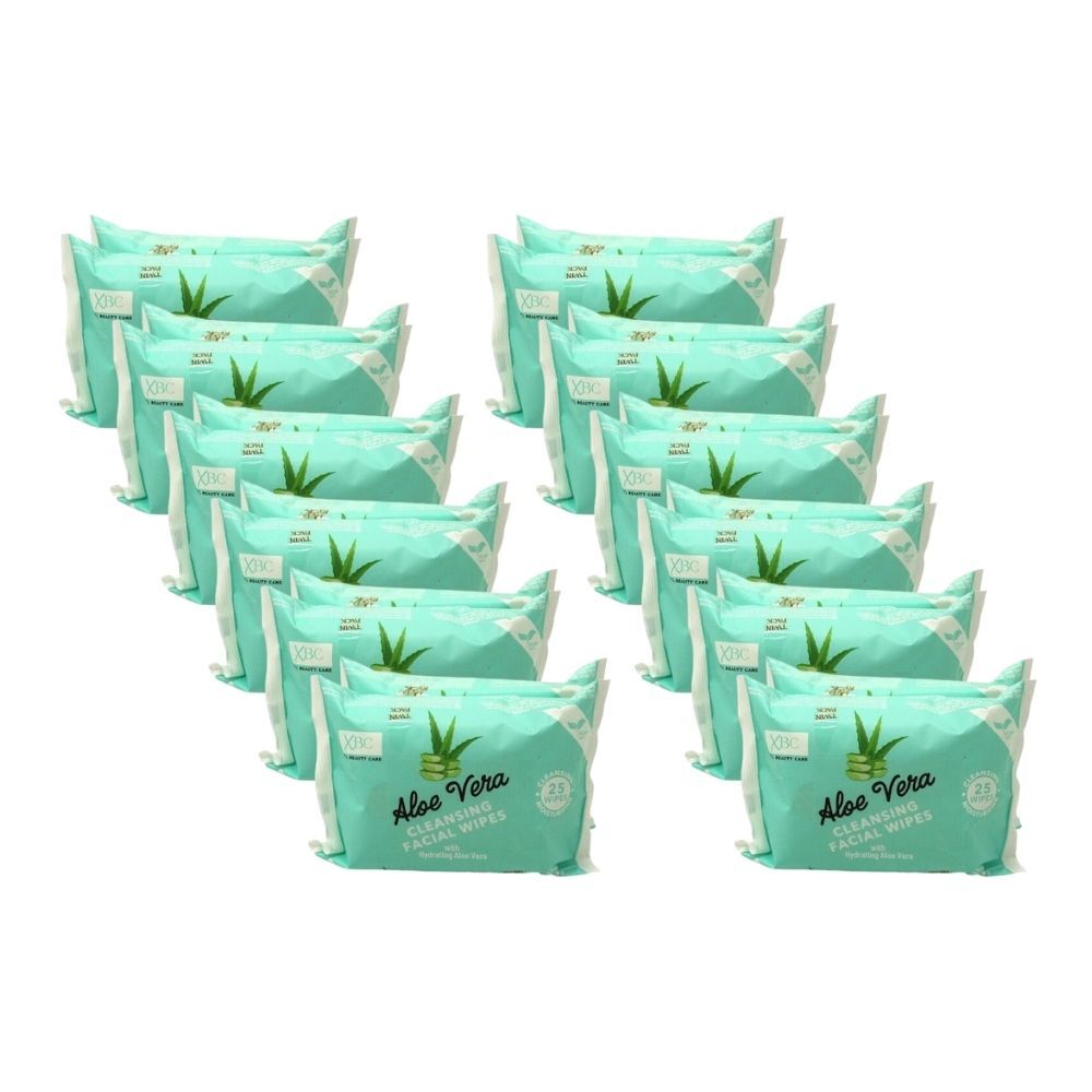 12PK XBC Aloe Vera Cleansing Facial Wipes Twin Pack Beauty Skin Care