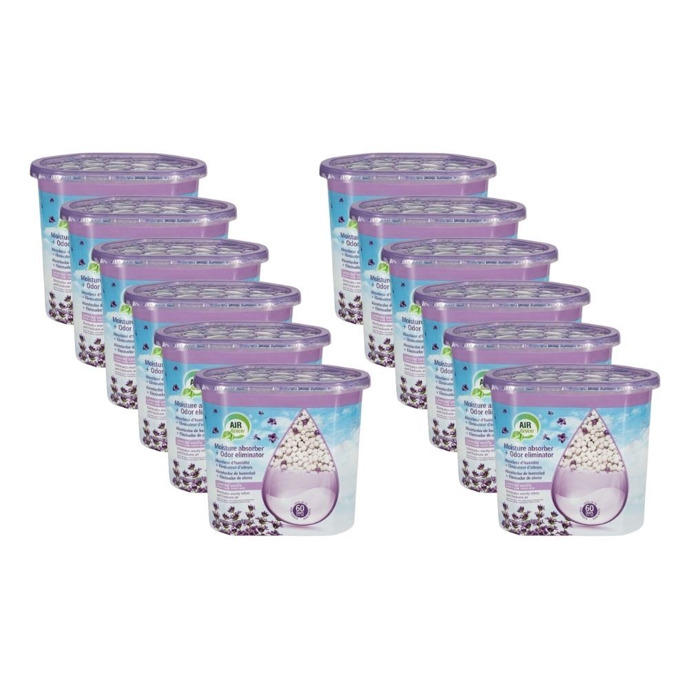 12PK Air Fusion Moisture Absorber Lavender Vanilla 396.96g Odour Eliminator