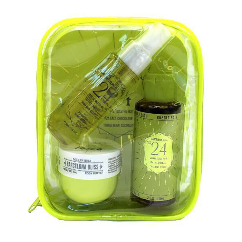 3x 3pc Solo En Ibiza Women's Barcelona Bliss Mist Bath & Body Butter Bag Set No.24