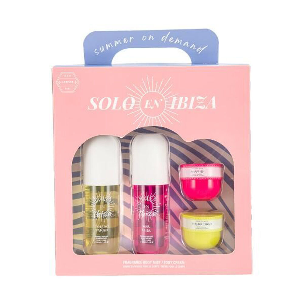 2x 4pc Solo En Ibiza Bath & Body Fragrance Mist Cream Gift Set Summer Escape