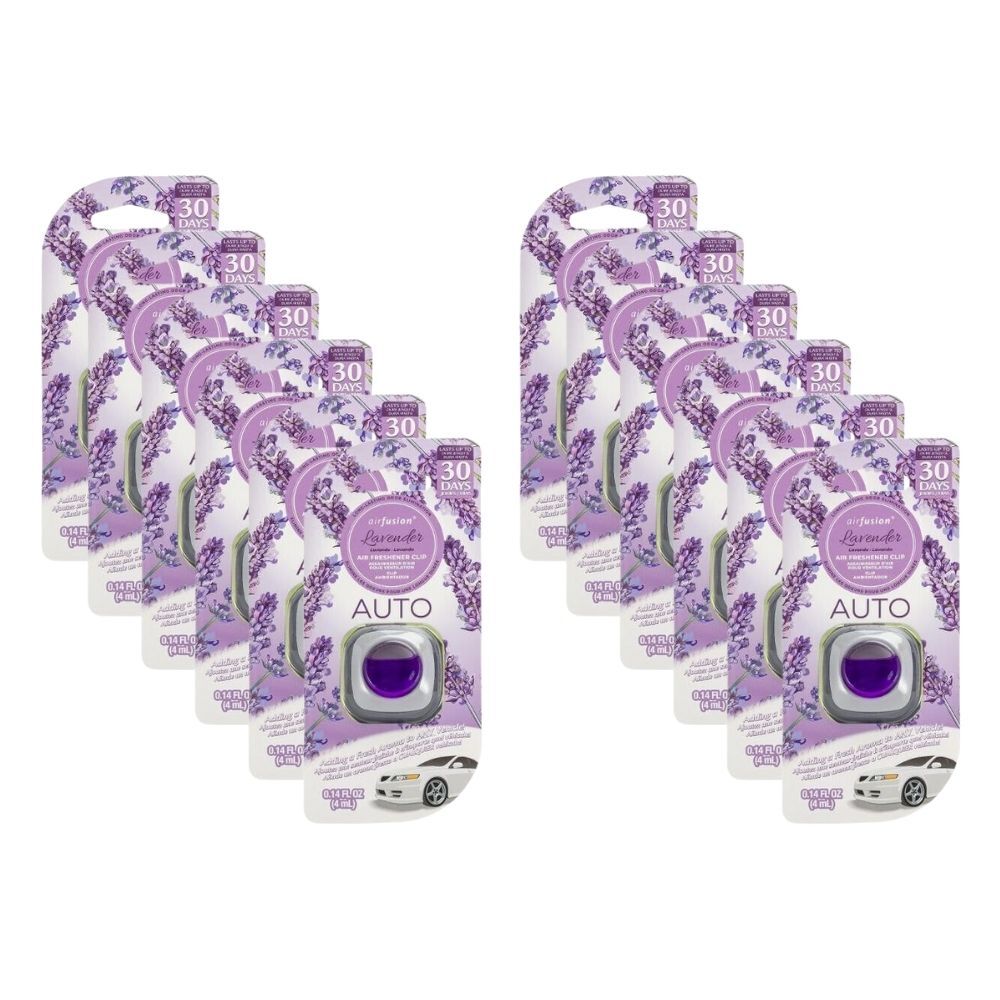 12PK Air Fusion Freshener Clip Lavender 4ml Car Fragrance Odour Eliminator