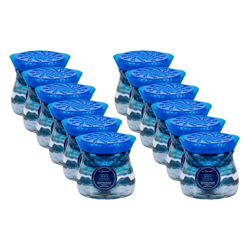 12PK Air Fusion Crystal Scented Beads Coastal Beach 397g Fragrance