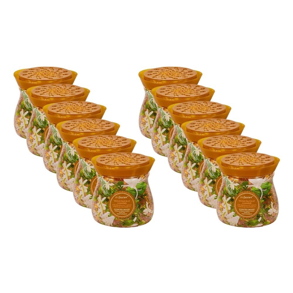 12PK Air Fusion Crystal Scented Beads Honeysuckle Jasmine 397g Fragrance