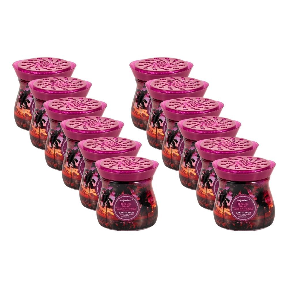 12PK Air Fusion Crystal Scented Beads Tropical Sunset 397g Fragrance