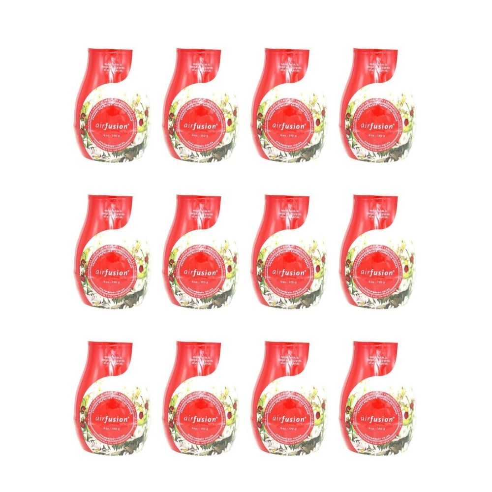 12PK Air Fusion Adjustable Gel Freshener Strawberry Fields 170g Home Fragrance