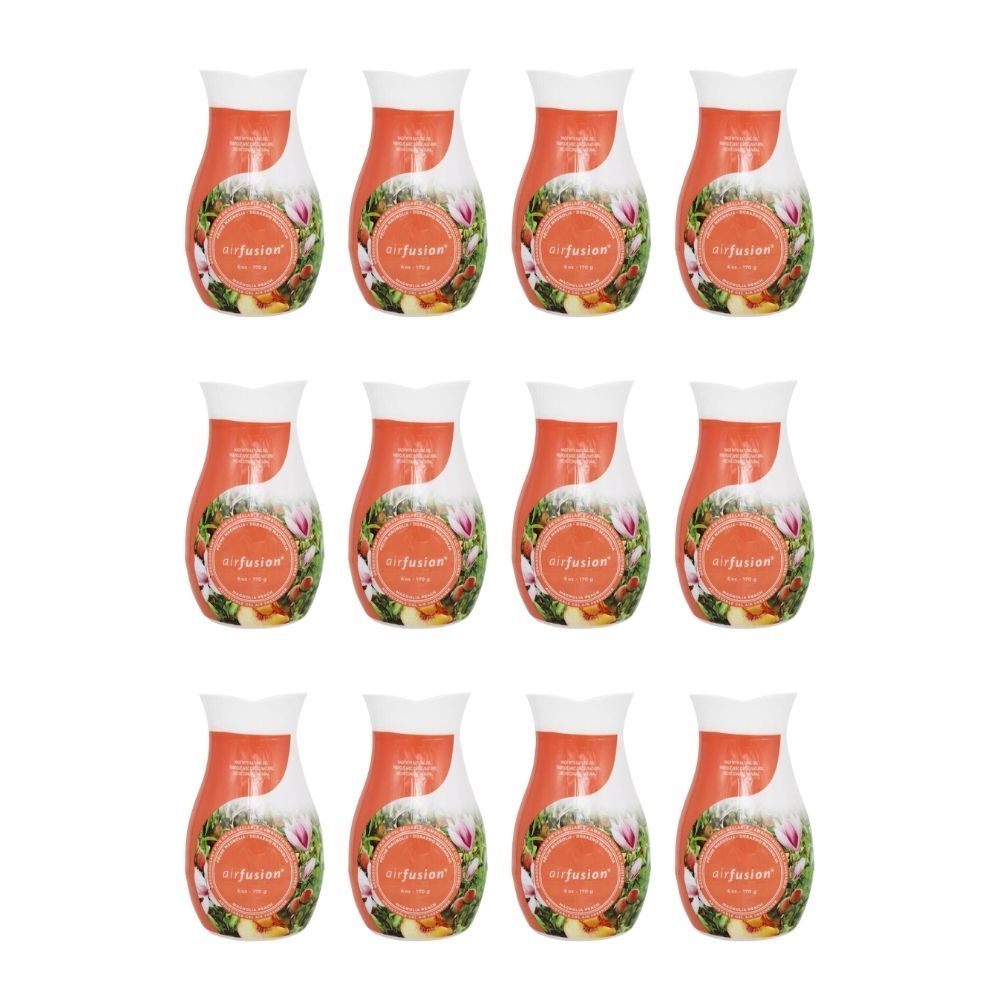 12PK Air Fusion Adjustable Gel Freshener Magnolia Peach 170g Home Room Fragrance