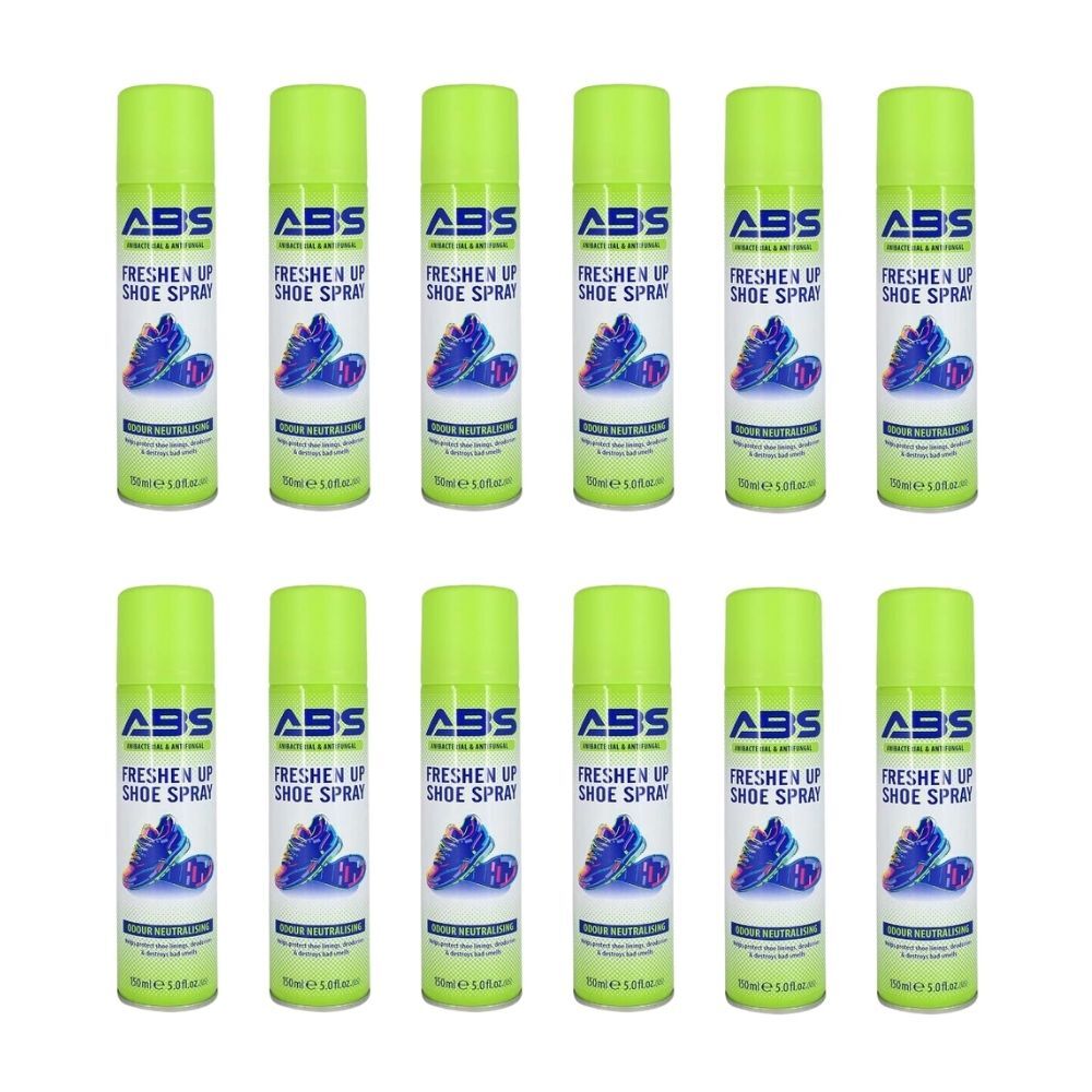 12PK ABS Freshen Up Shoe Spray Fresh Scent 150ml Odour Neutralising Mist
