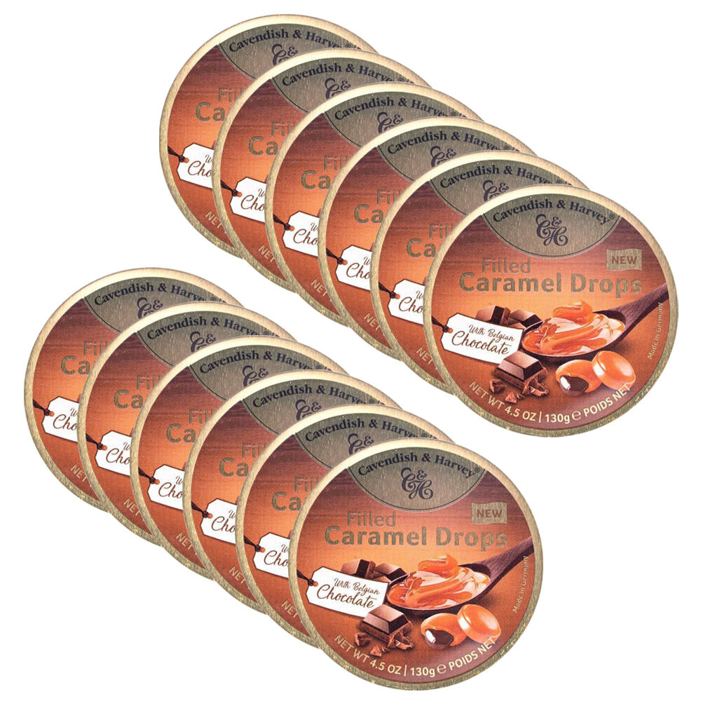 12PK Cavendish & Harvey Caramel w/ Choco Fill 130g Candy Lollies Confectionery