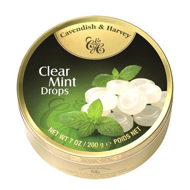 10PK Cavendish & Harvey Clear Mint Drops 200g Candy Lollies Sweet Confectionery