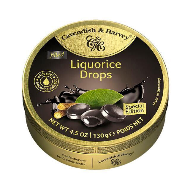 12PK Cavendish & Harvey Liquorice Drops 130g Candy Lollies Sweet Confectionery