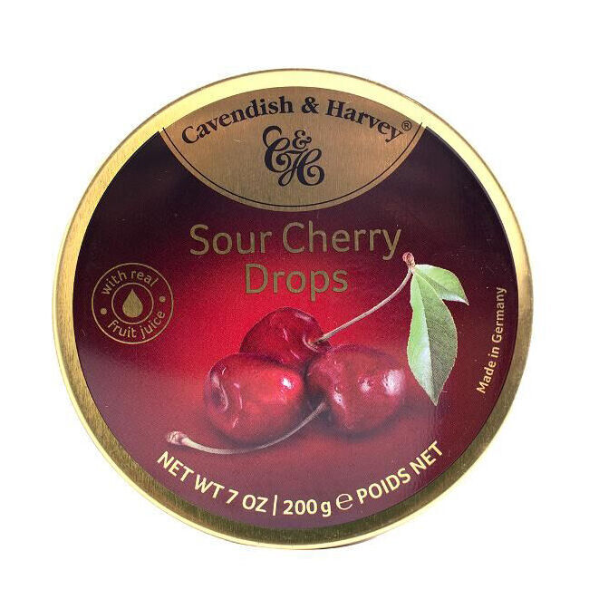 10PK Cavendish & Harvey Sour Cherry 200g Candy Lollies Sweet Confectionery