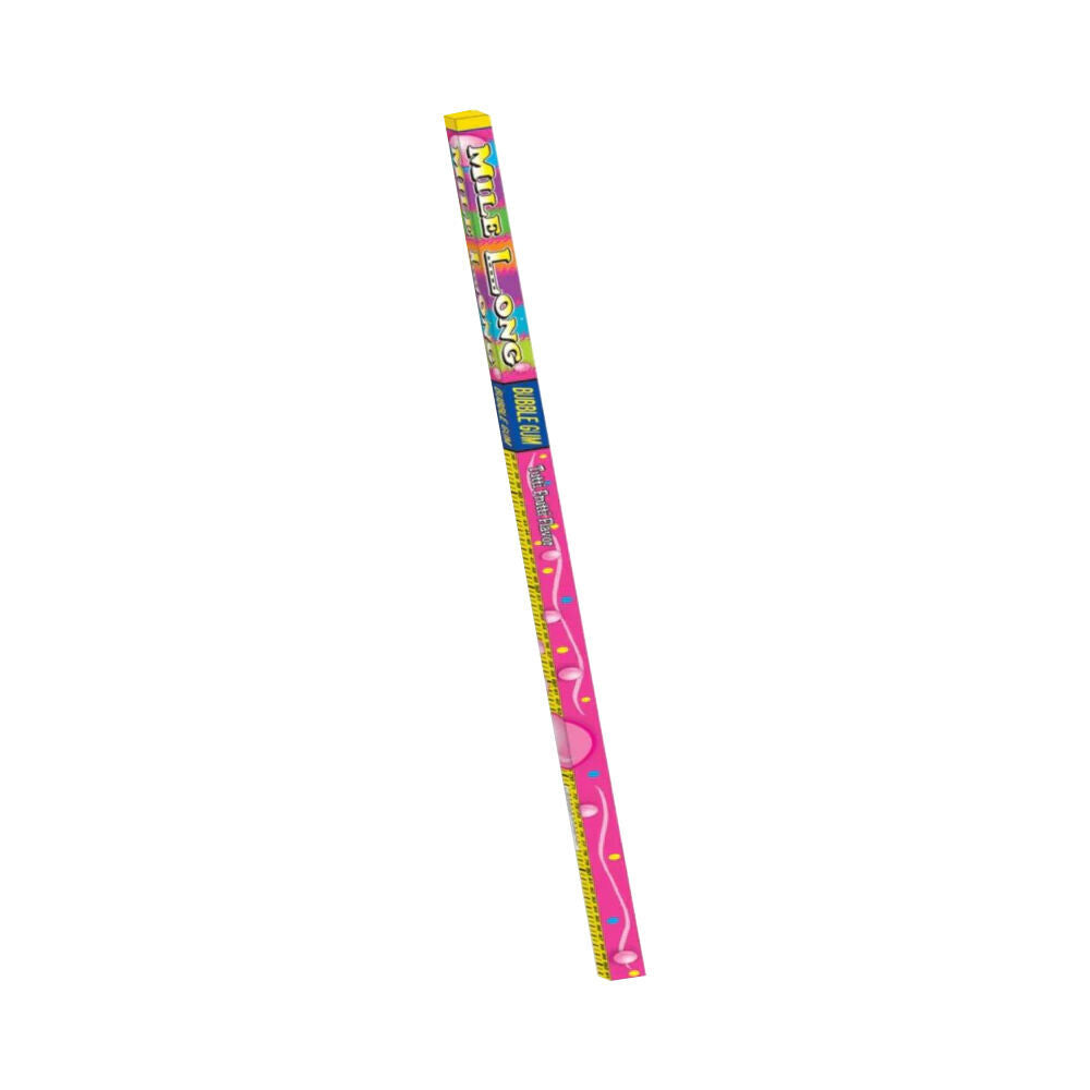 48PK Mile Long Sour Filled Bubblegum Sticks Confectionery 85g Pink