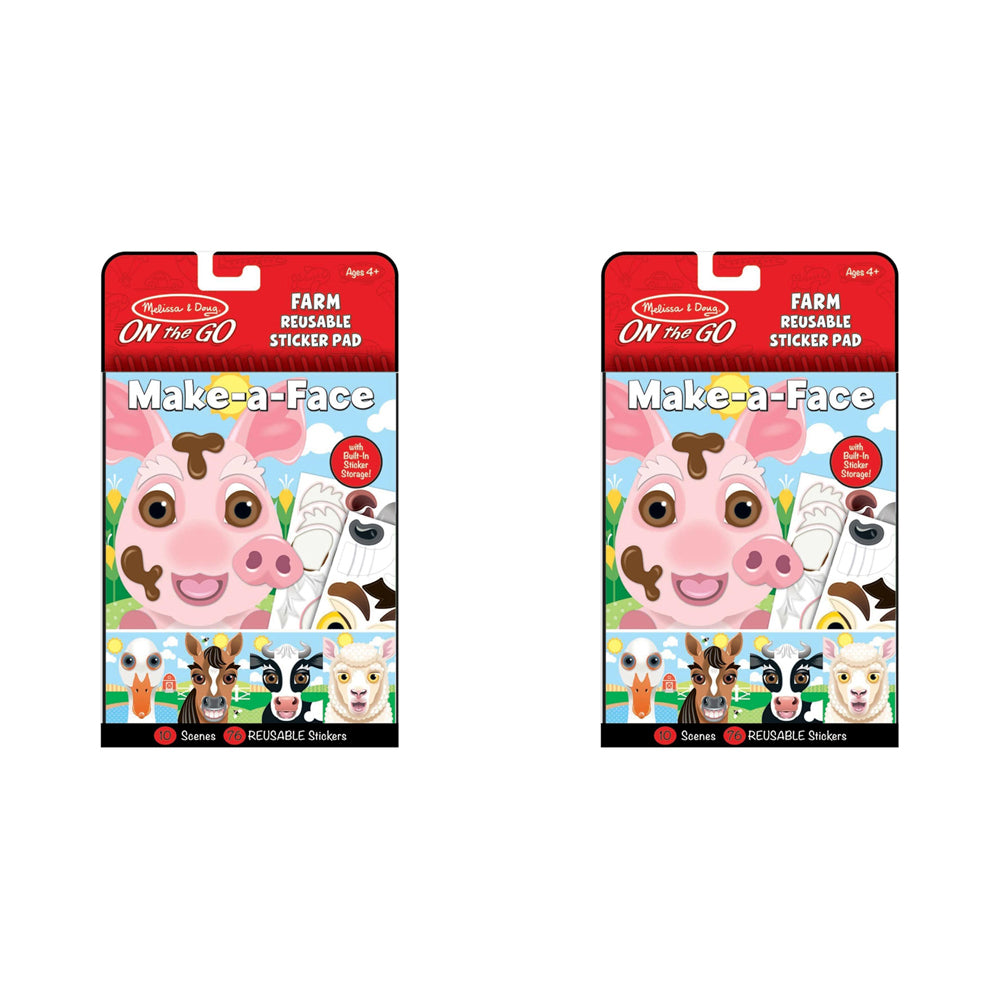 2PK Melissa & Doug On The Go Reusable Stickers Farm Kids/Childrens Toy 4y+