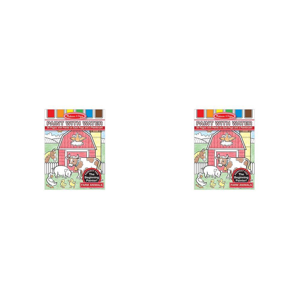 2PK Melissa & Doug Paint with Water Farm Animals Kids/Childrens Toy 3y+