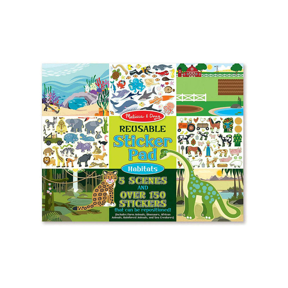 2PK Melissa & Doug Reusable Sticker Pad Habitats Kids/Childrens Toy 3y+