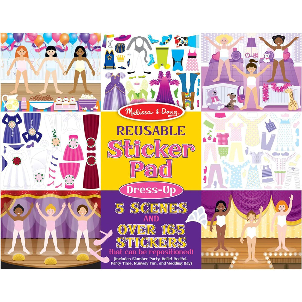 2PK Melissa & Doug Reusable Sticker Pad Dress-Up Kids/Childrens Toy 3y+