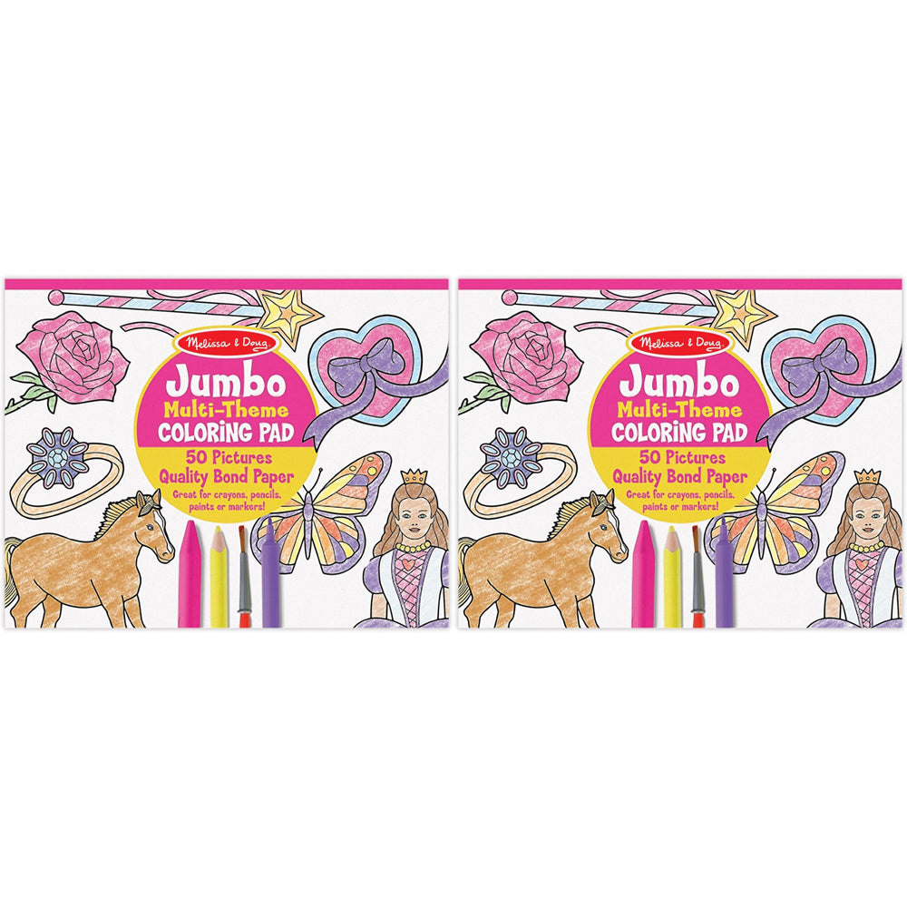 2PK Melissa & Doug Jumbo Colouring Pad Pink Kids/Childrens Toy 3+