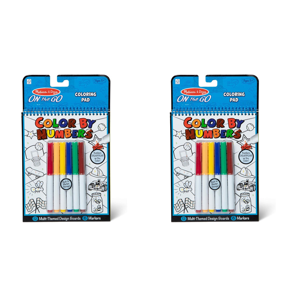 2PK Melissa & Doug On The Go Color by Numbers Book Blue Kids/Childrens Toy 5+