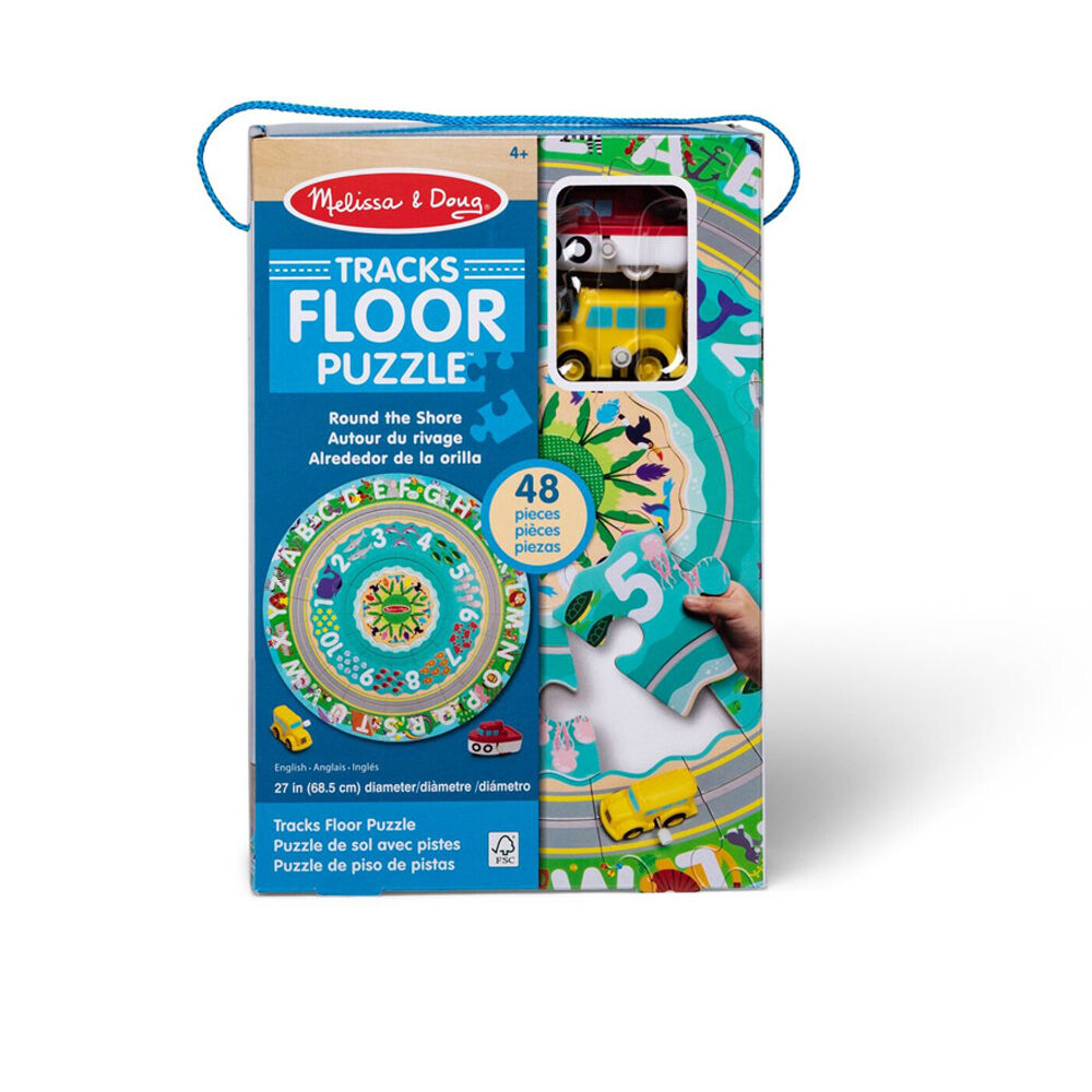 Melissa & Doug Round the Shore Tracks Floor Puzzle Wooden Jigsaw 3y+