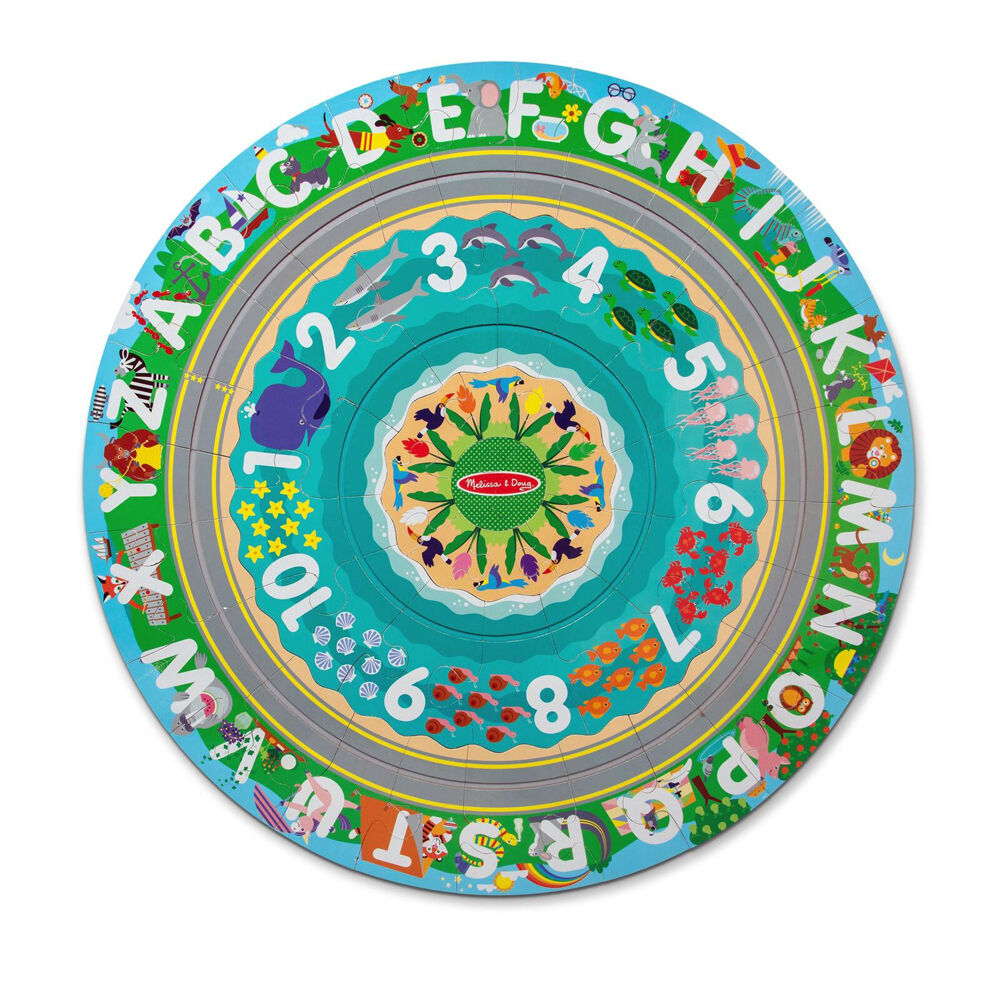 Melissa & Doug Round the Shore Tracks Floor Puzzle Wooden Jigsaw 3y+