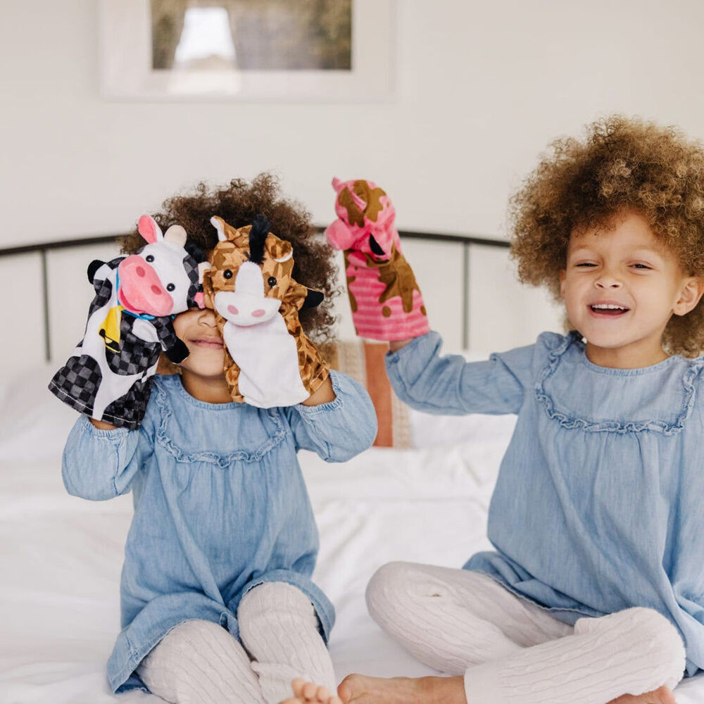 4pc Melissa & Doug Hand Puppets - Farm Friends Kids Toy Role Play Game 2y+