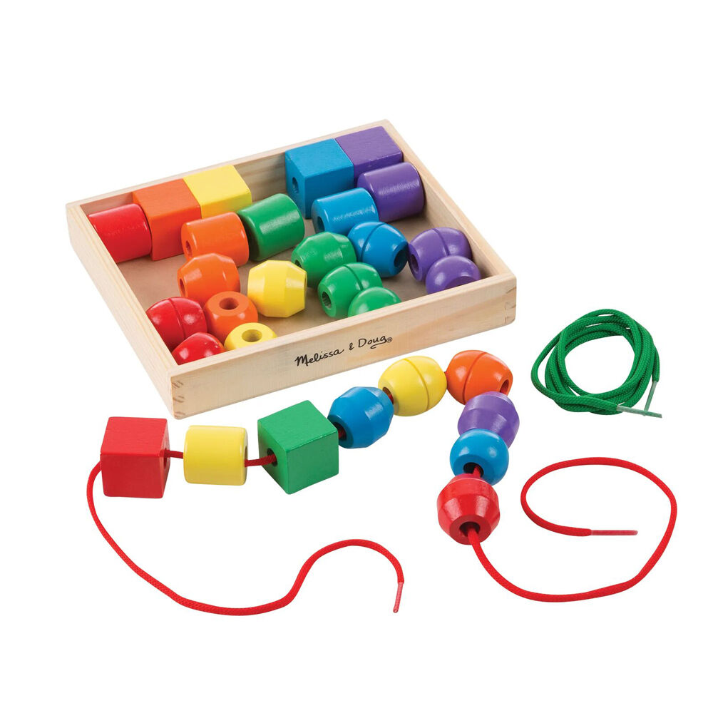 Melissa & Doug Primary Lacing Beads Wooden Childrens Toy Multi-Colour 3y+