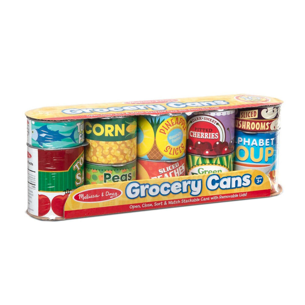Melissa & Doug Let's Play House! Grocery Cans Kids Toy Pretend Pantry 3y+