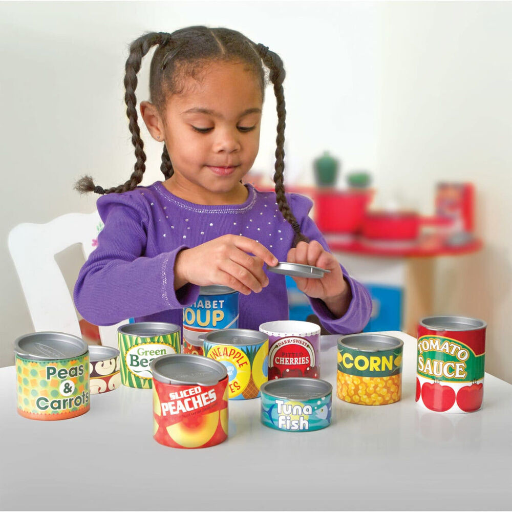 Melissa & Doug Let's Play House! Grocery Cans Kids Toy Pretend Pantry 3y+