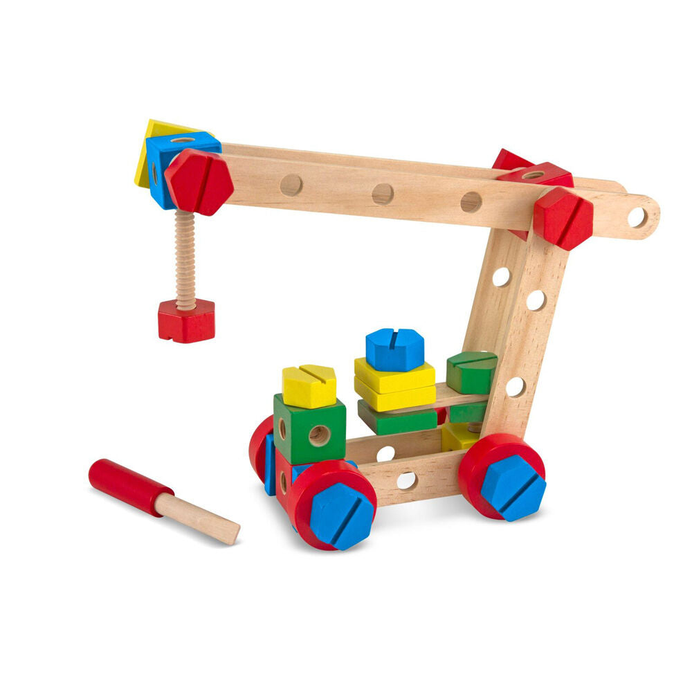 48pc Melissa & Doug Construction Set in a Box Wooden Kids Toy Building Kit 4y+