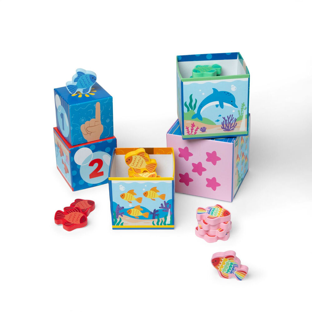 Melissa & Doug Ms. Rachel Nesting Tower Blocks Kids Toy Sort and Count 2y+