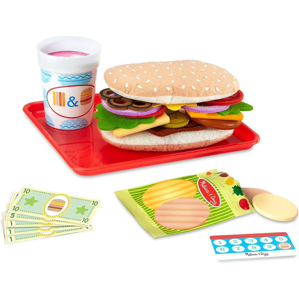 Melissa & Doug Slice Stack Sandwich Counter Pretend Play Kids Toy Set 3y+