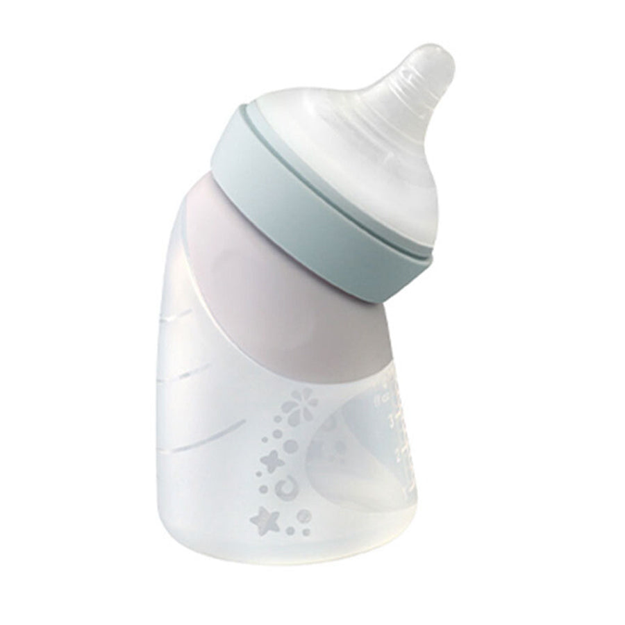 Marcus & Marcus Silicone Angled Feeding Bottle & Spoon Green 6M+
