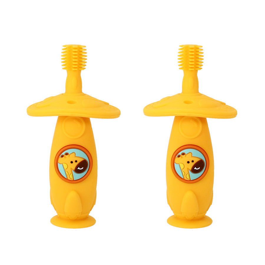 2PK Marcus & Marcus Self Training 360 Silicone Toothbrush Lola Giraffe Yellow 12m+