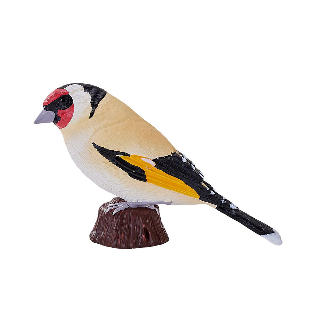 2PK Mojo European Goldfinch 2025 Figurine Bird Sculpture - Red/Yellow