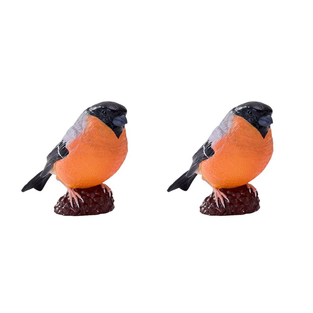 2PK Mojo Bullfinch 2025 Figurine Bird Sculpture - Red/Black