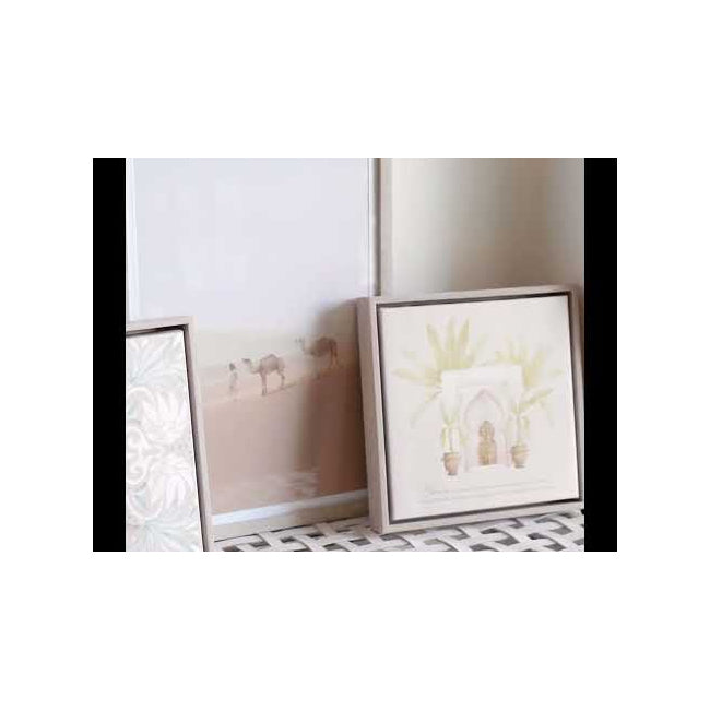2PK Splosh Modern Oasis Palm Glass Framed Print w/ Hook 40x60cm