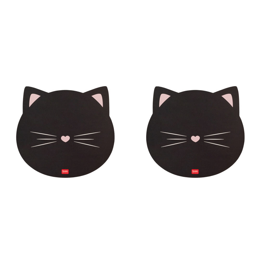 2PK Legami PVC Mousepad Anti-Slip Mouse Mat Pad - Kitty Black
