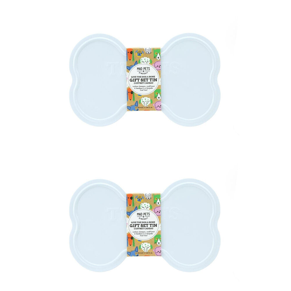 2PK Mad Pets Dog Grooming Gift Set Bone Tin 100ml Oatmeal & Chamomile