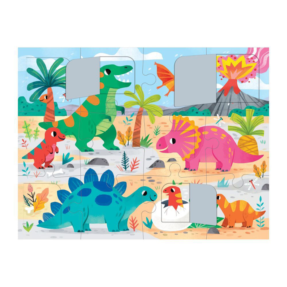 12pc Mudpuppy Lift The Flap Kids Jigsaw Puzzle 45.75x35cm Dinosaur 2+