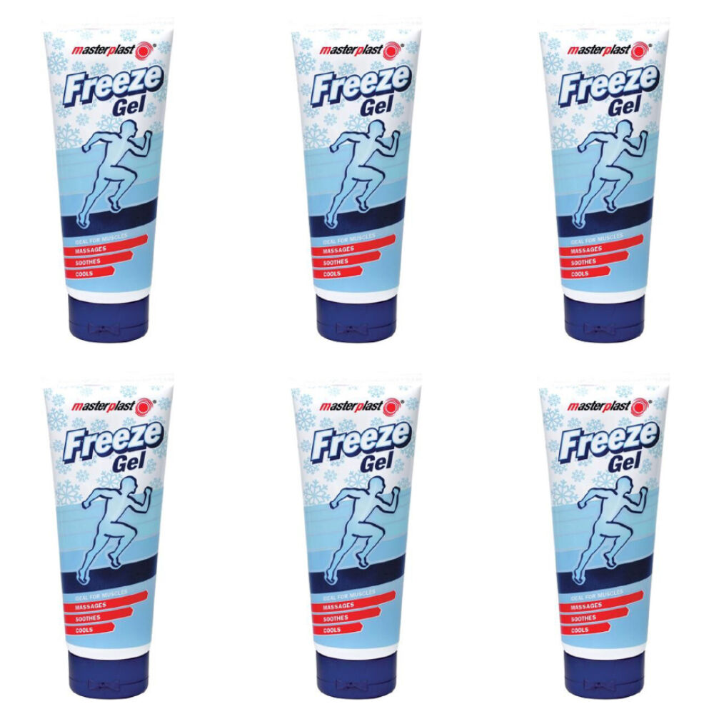 6PK Masterplast Freeze Massage Muscle Relief Cooling Gel 170ml