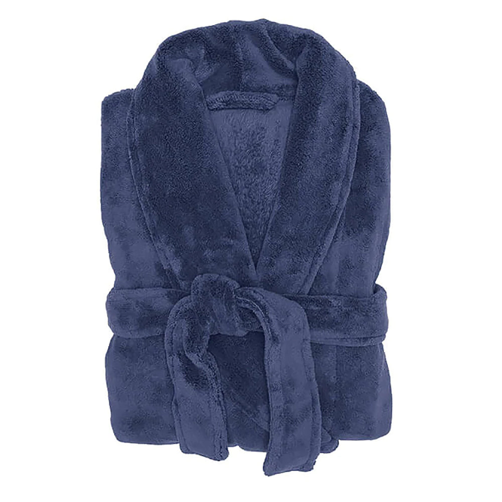 Bambury Womens Microplush Comfy Bath Robe Dressing Gown Size S/M Denim