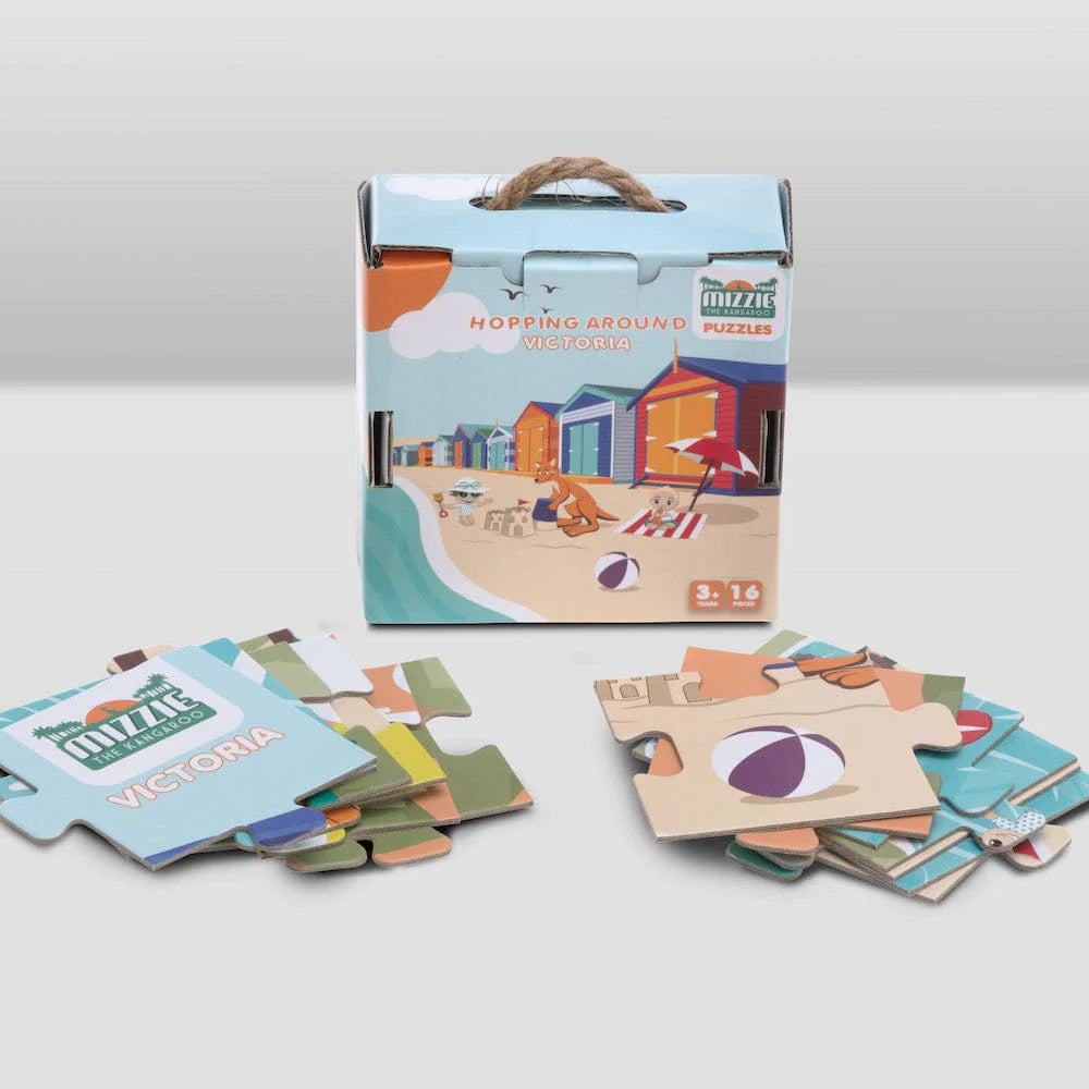 16pc Mizzie The Kangaroo Hopping Around Australia - Victoria Kids Puzzle 3+