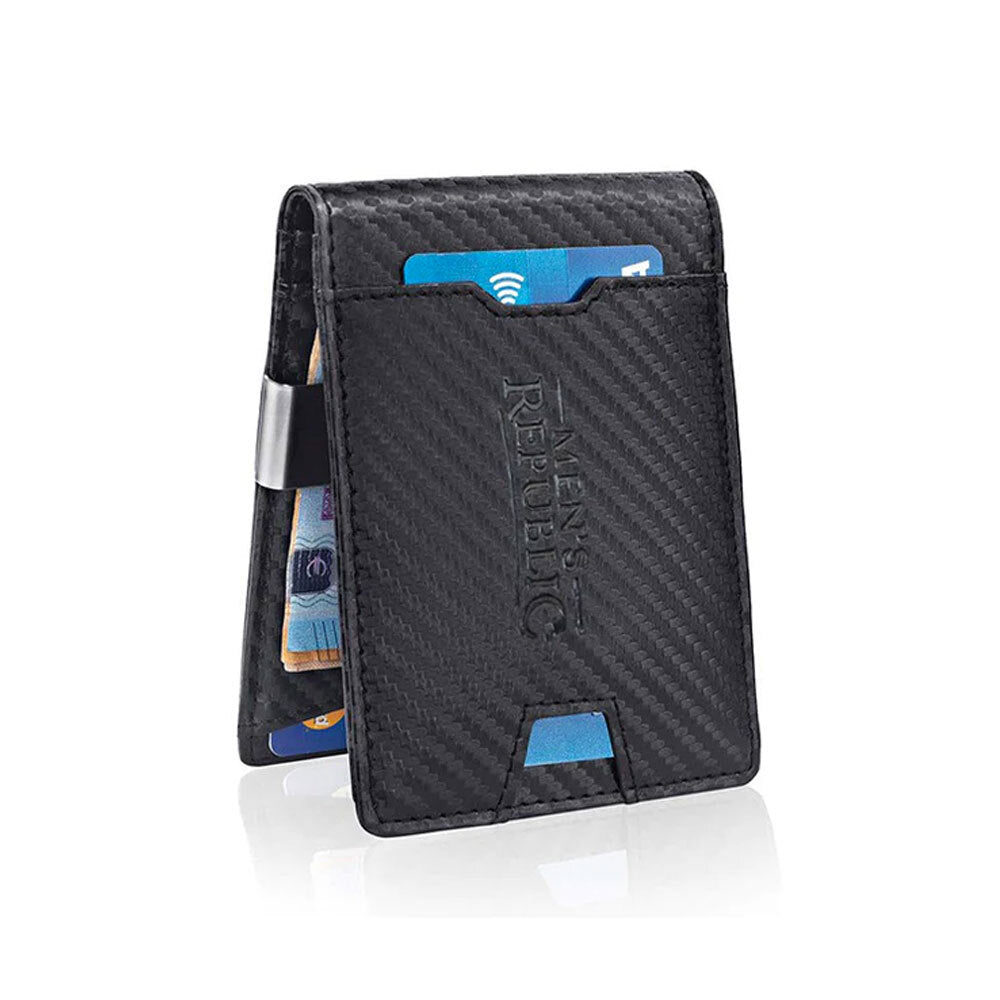 Men's Republic Faux Leather Wallet Money Clip - Black