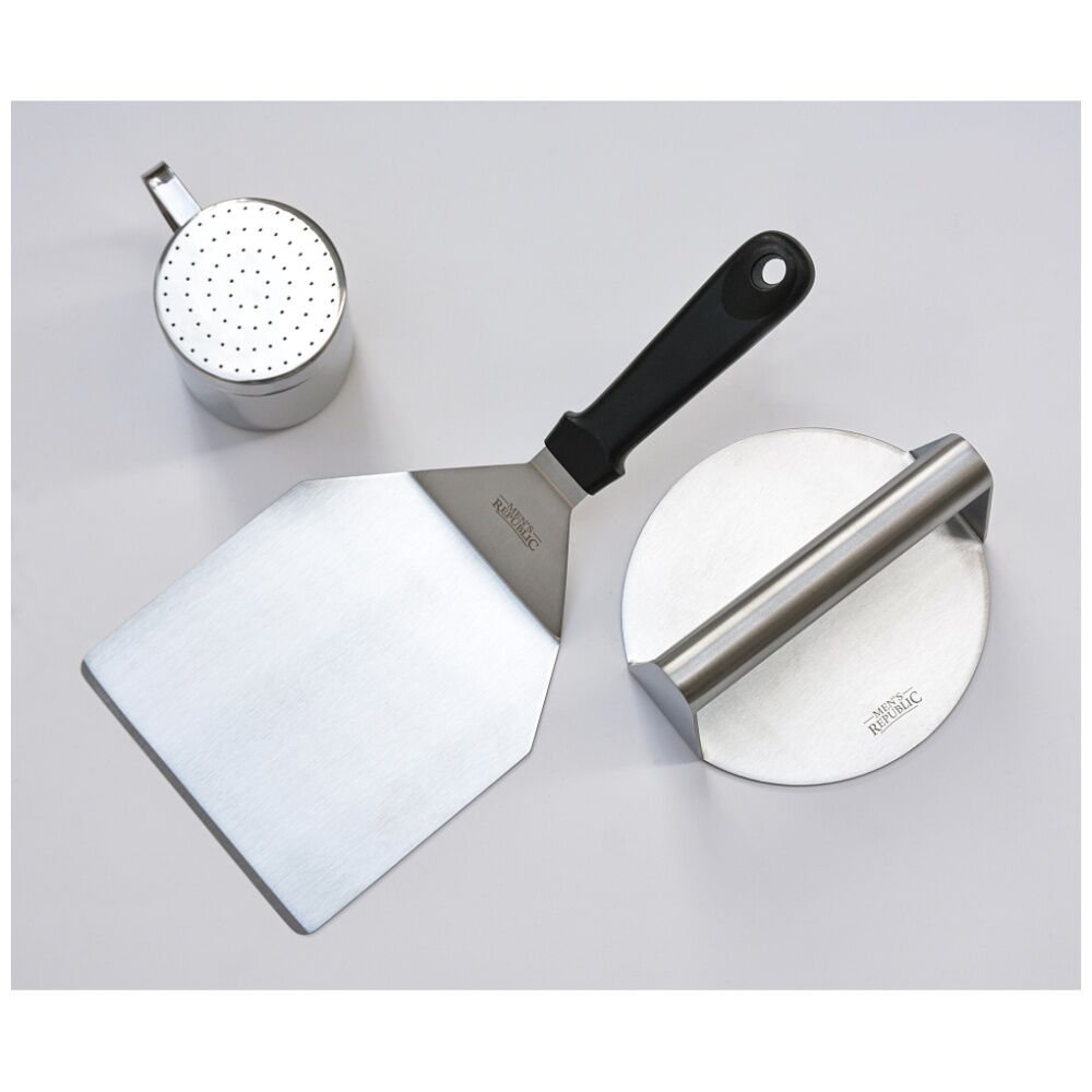 3pc Men's Republic Premium Hamburger BBQ Grilling Set