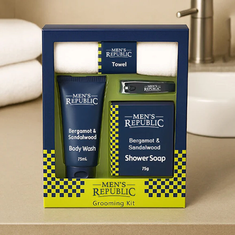 4pc Men's Republic Grooming Kit - Body Wash with Nail Clipper
