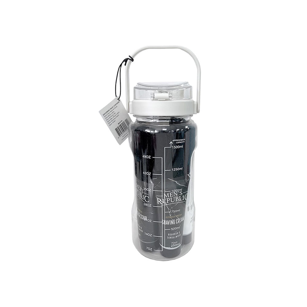 Men’s Republic Grooming Kit in Gym Waterbottle for Fitness Fresh - Clear