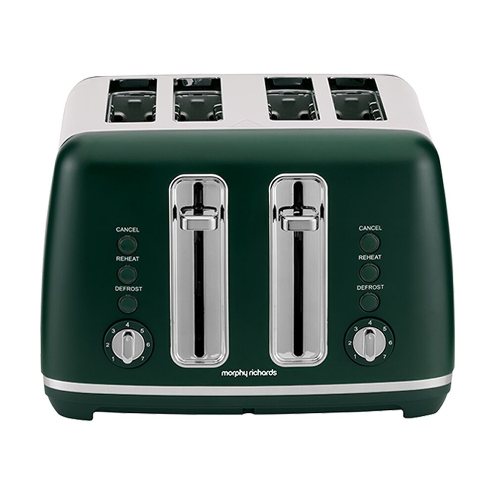 Morphy Richards Ascend Chrome Toaster 2000W 4 Slice Defrost - Racing Green