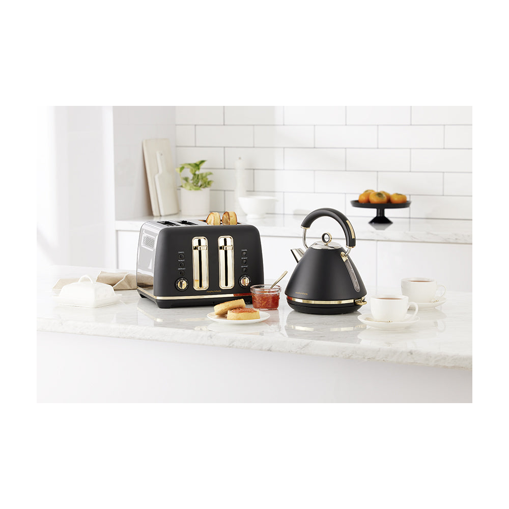 Morphy Richards Ascend 4 Slice Toaster w/Crumb Tray Soft Gold & Black