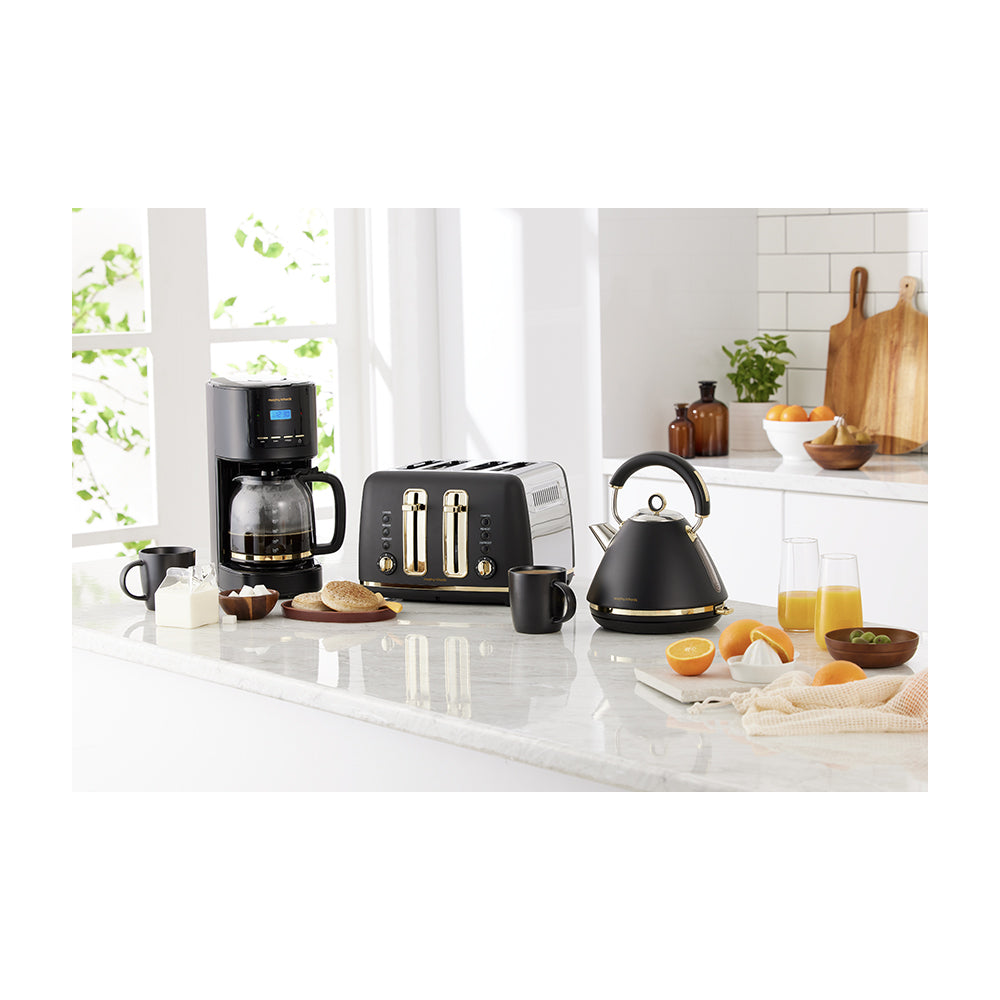 Morphy Richards Ascend 4 Slice Toaster w/Crumb Tray Soft Gold & Black