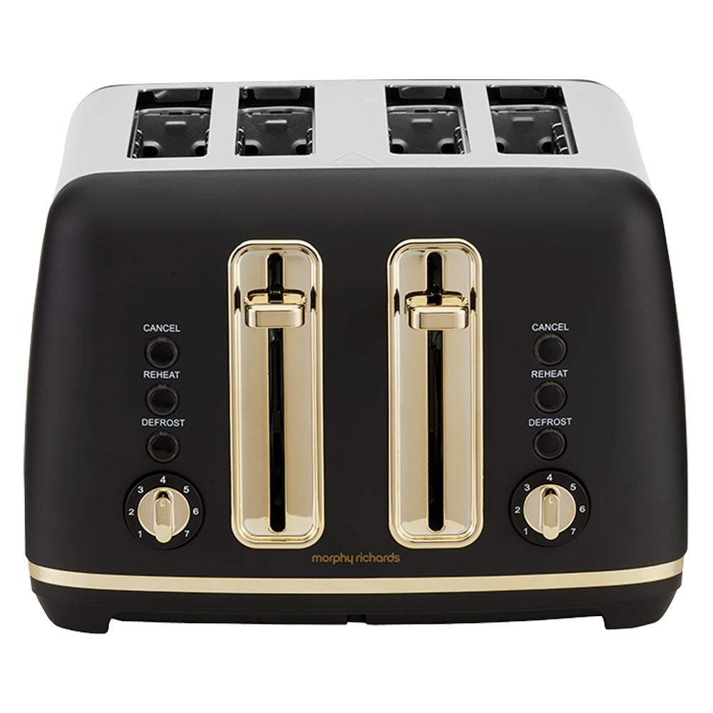 Morphy Richards Ascend 4 Slice Toaster w/Crumb Tray Soft Gold & Black